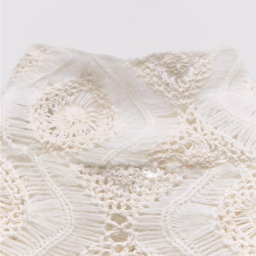 Zara crochet long sleeves short winter dress - Picture 11 of 12